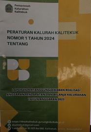 PENETAPAN PERATURAN KALURAHAN KALITEKUK TENTANG LAPORAN PERTANGGUNGJAWABAN REALISASI PELAKSANAAN APB